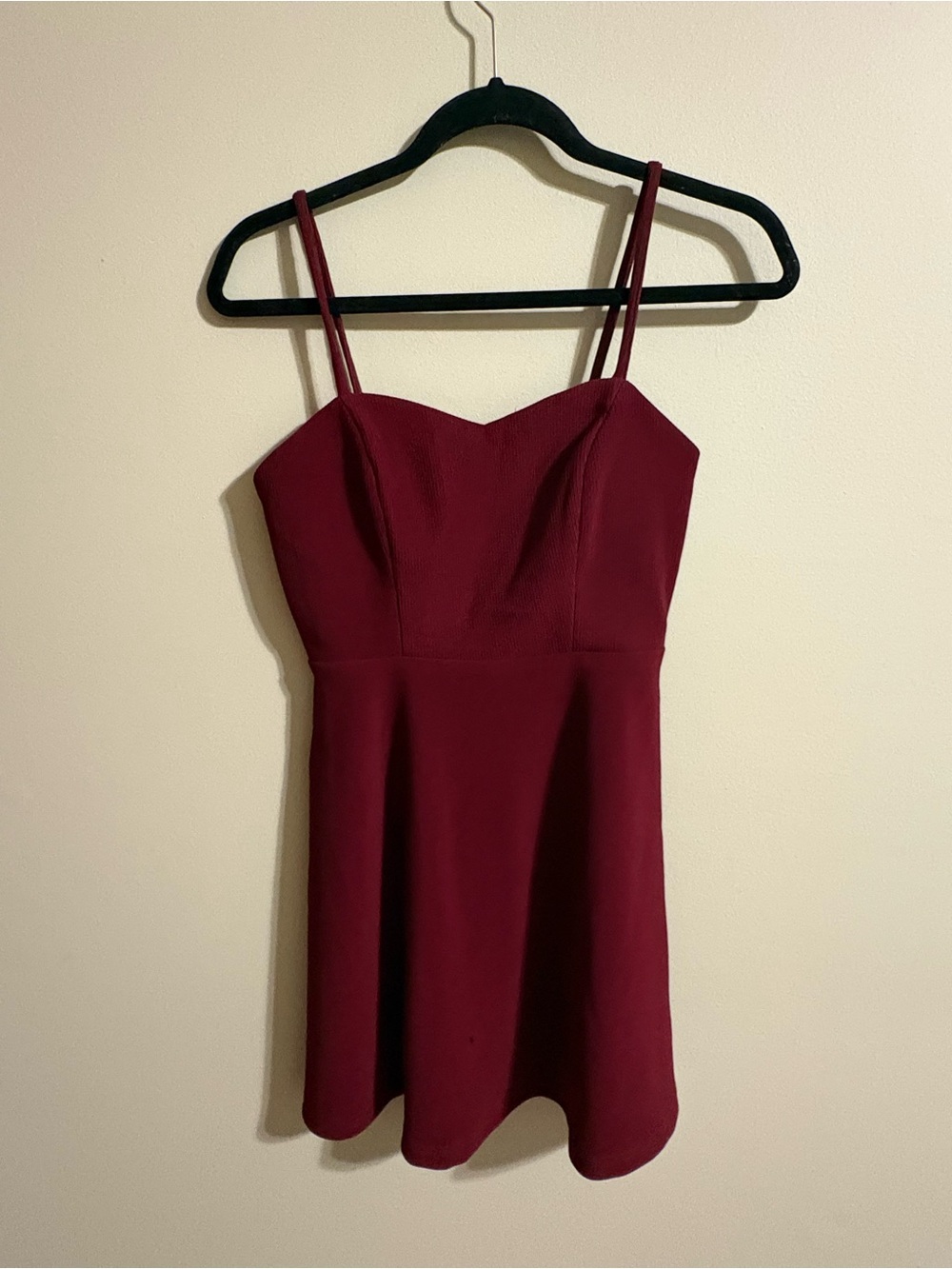 Forever 21 Burgundy Spaghetti Strap Fit-and-Flare Mini Dress
